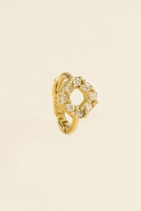 14K Solid Gold Jewelry Open Round Cz Earring Hoop Ring