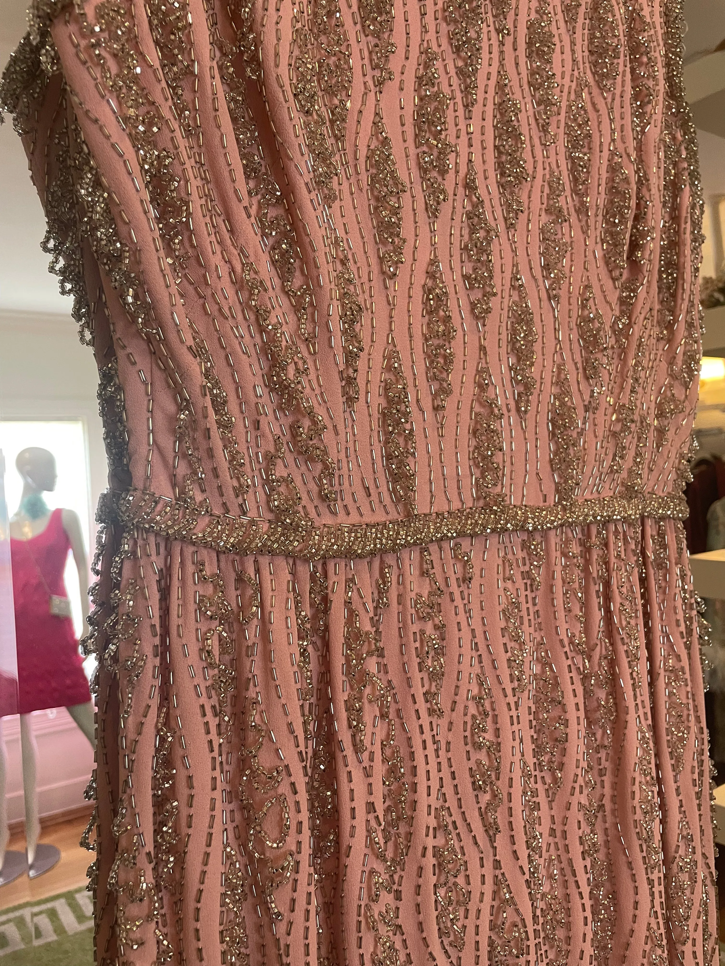 1960's Pink Beaded Dress by Ivey Wade