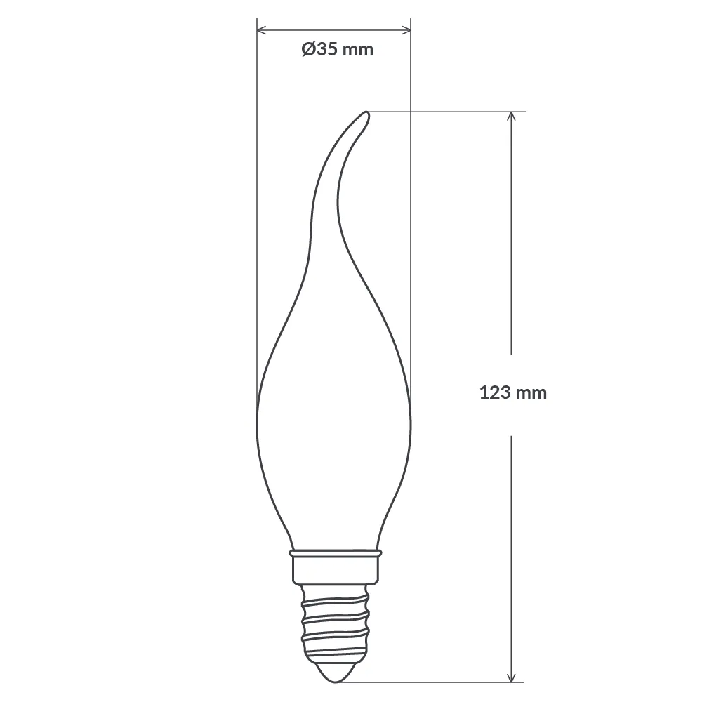 4W Flame Tip Candle LED Bulb E14 Frost in Warm White