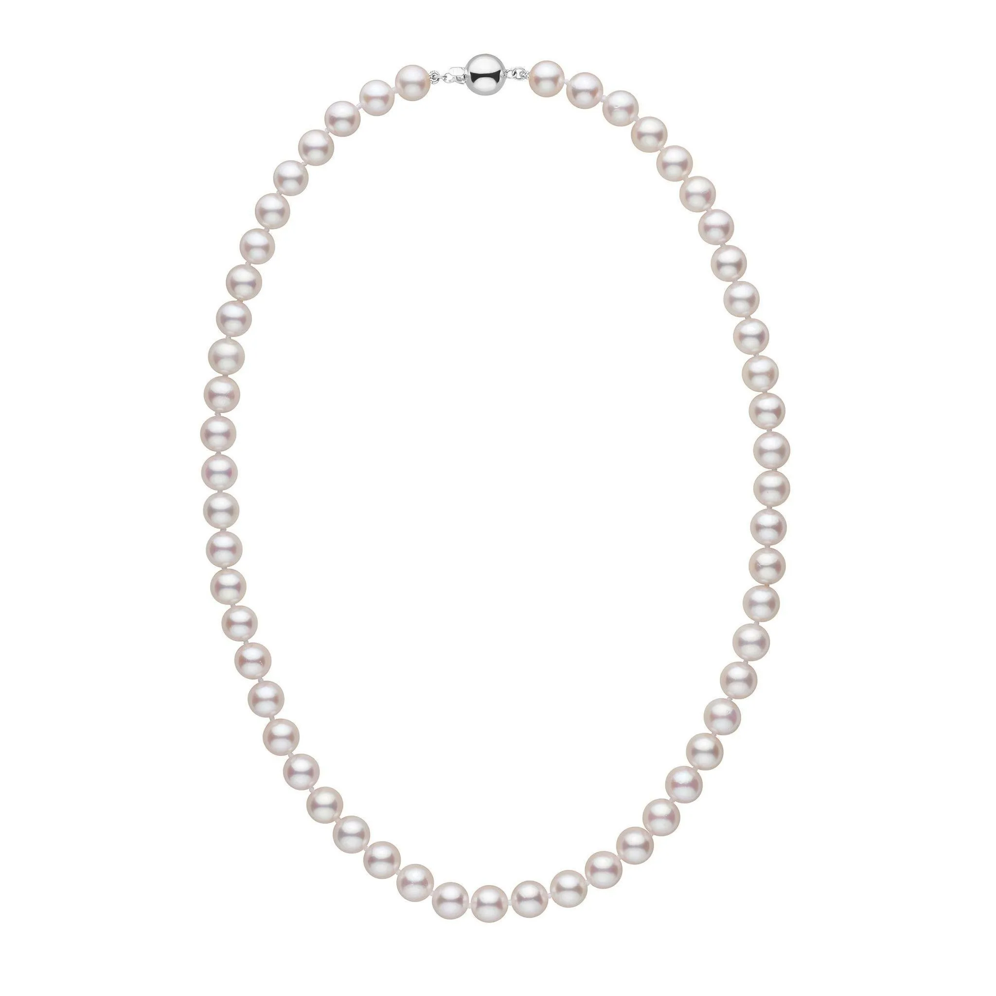 7.5-8.0 mm 18 inch AAA White Akoya Pearl Necklace