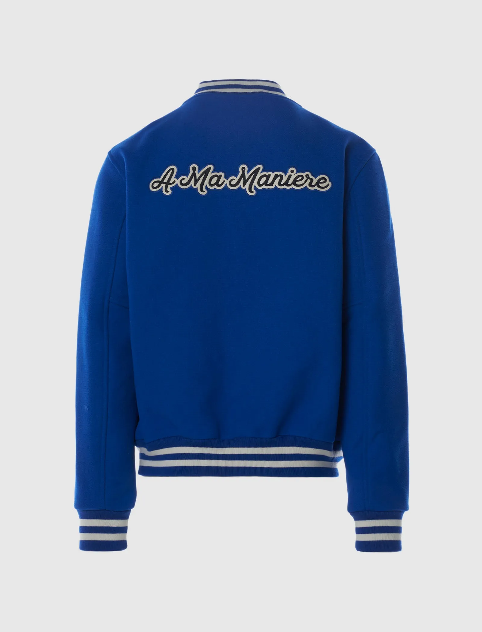 A MA MANIRE ROYAL BLUE VARSITY JACKET