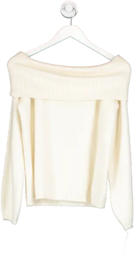 & Other Stories Cream Off Shoulder Wool Jumper UK S