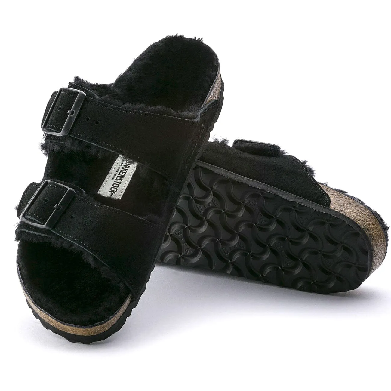 Birkenstock Seasonal, Arizona, Suede Leather, Narrow Fit, Shearling Black