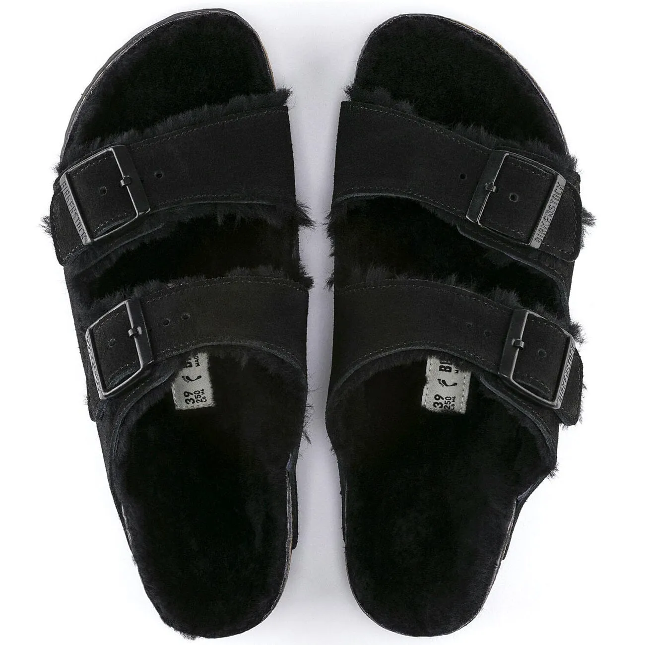 Birkenstock Seasonal, Arizona, Suede Leather, Narrow Fit, Shearling Black