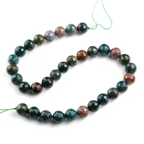 Bloodstone Faceted Rounds 12mm Strand