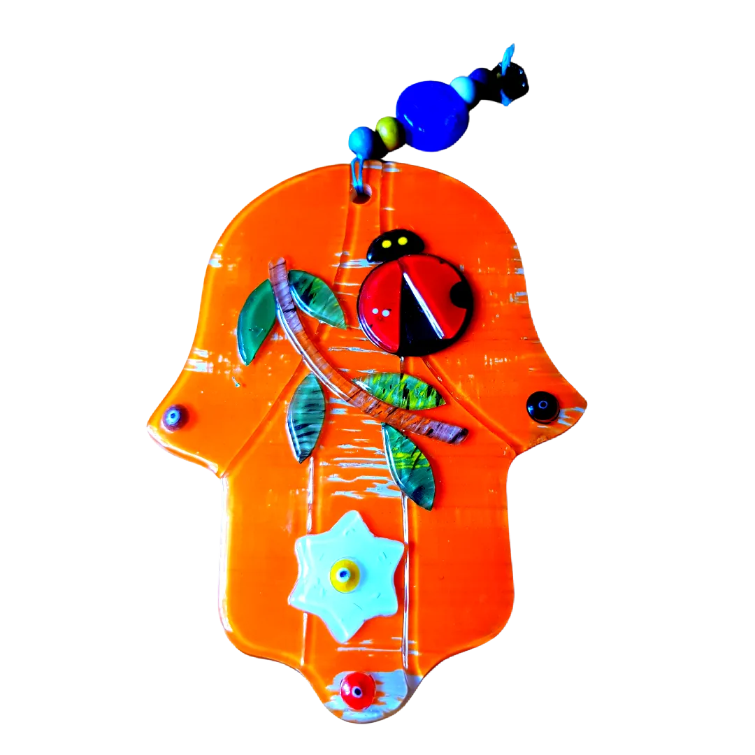 Bluenoemi Glass Ceramic Hamsa Souvenir Luck and Jewish Symbols