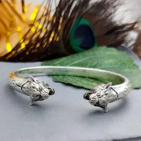 Boho Jewelry, 925 Sterling Silver Bracelet ,Animal Bracelet,Handmade Sterling Silver Lion Face Bracelet,Silver Bangle,Lion Silver Bracelet