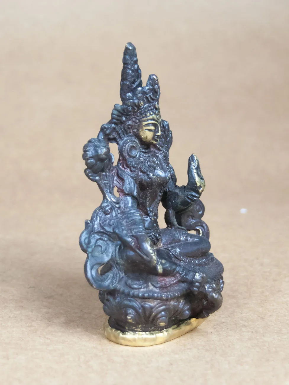 Brass Green Tara Statue