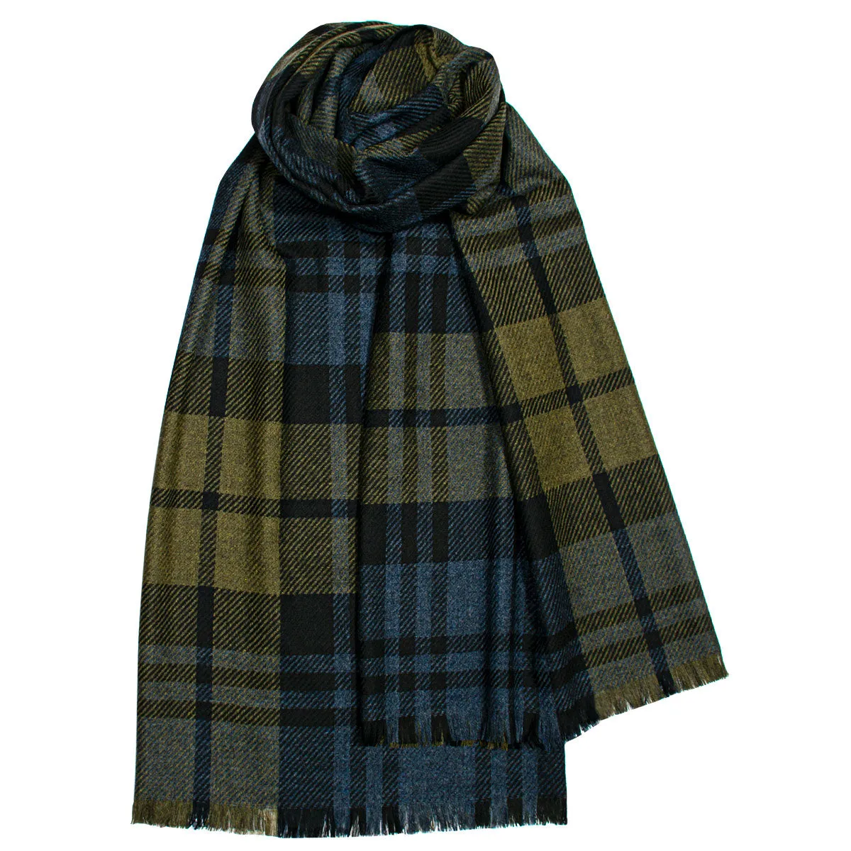 Brock Black Watch Olive Luxury Fine Wool Stole