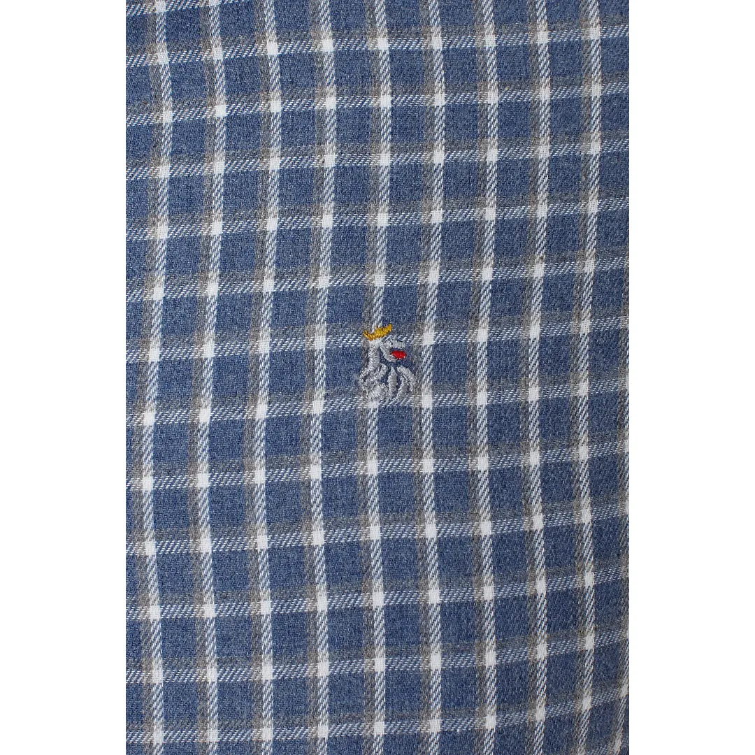 BRUSHED COTTON SHIRT BLUE CHECK