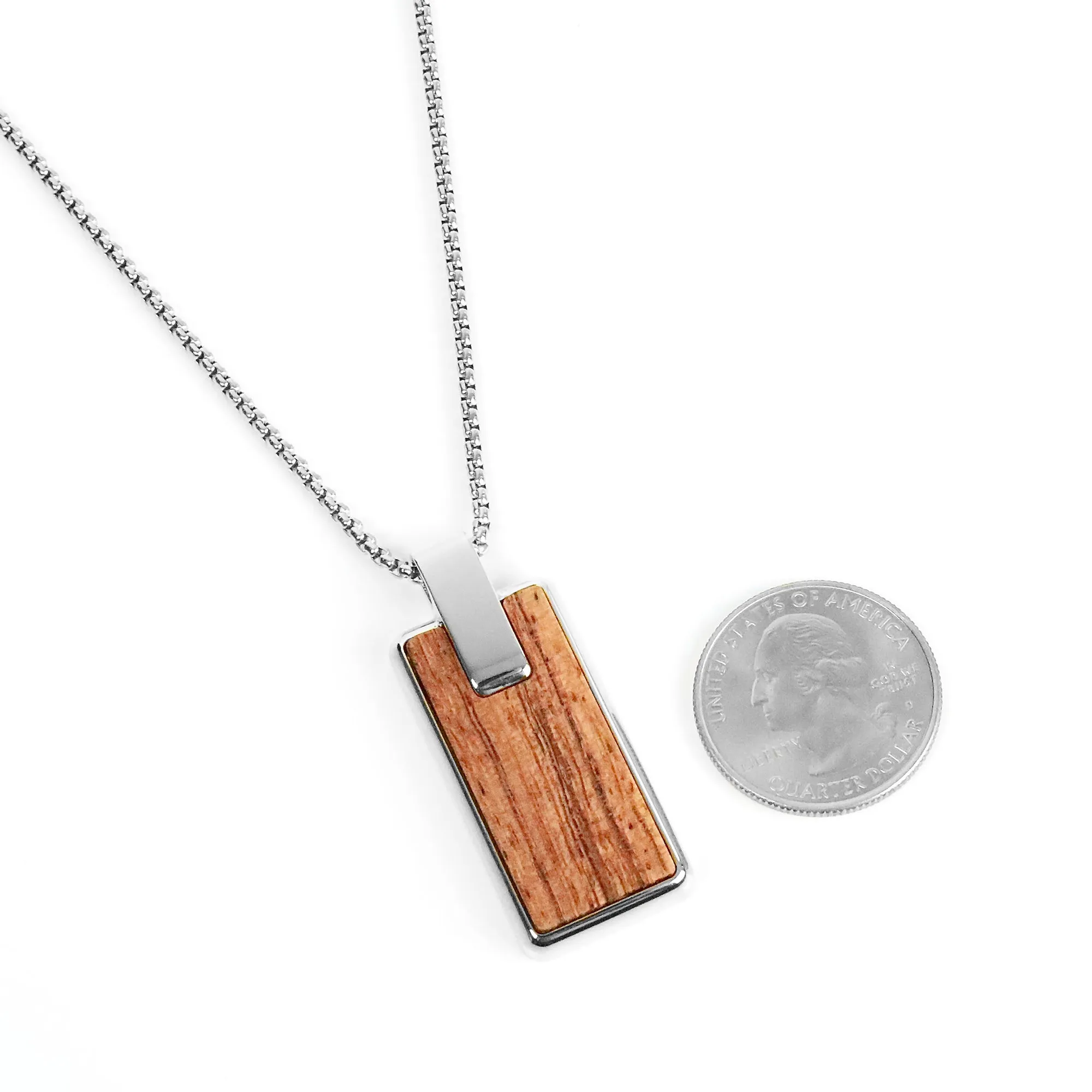 Bubinga Wood Necklace - Silver