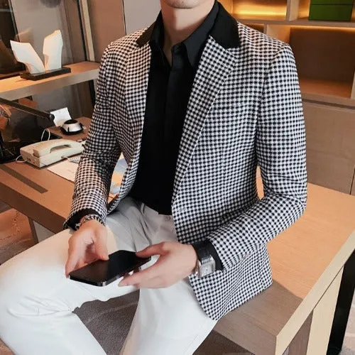 Casual Solid Blazer Jacket for Men