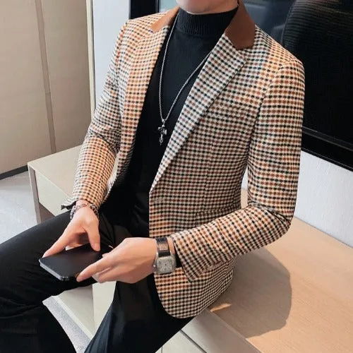 Casual Solid Blazer Jacket for Men