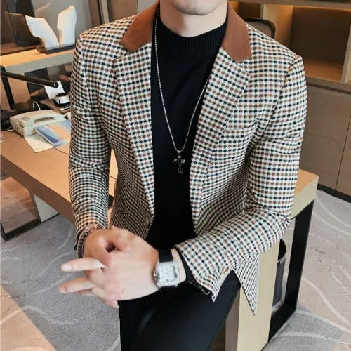 Casual Solid Blazer Jacket for Men