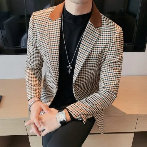 Casual Solid Blazer Jacket for Men