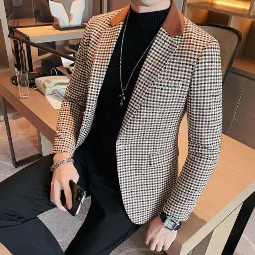 Casual Solid Blazer Jacket for Men