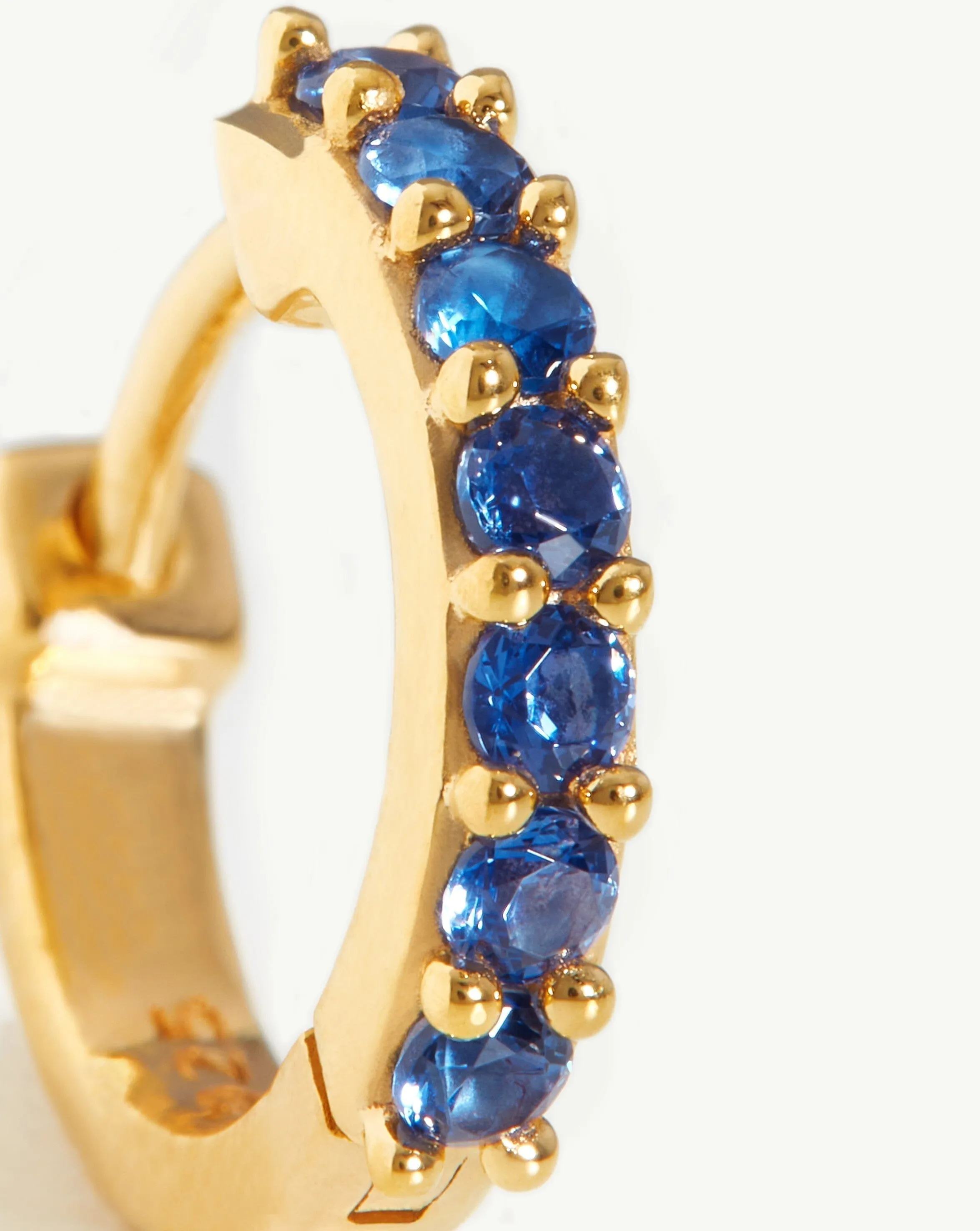 Classic Stone Huggies | 18ct Gold Plated Vermeil/Blue Zirconia