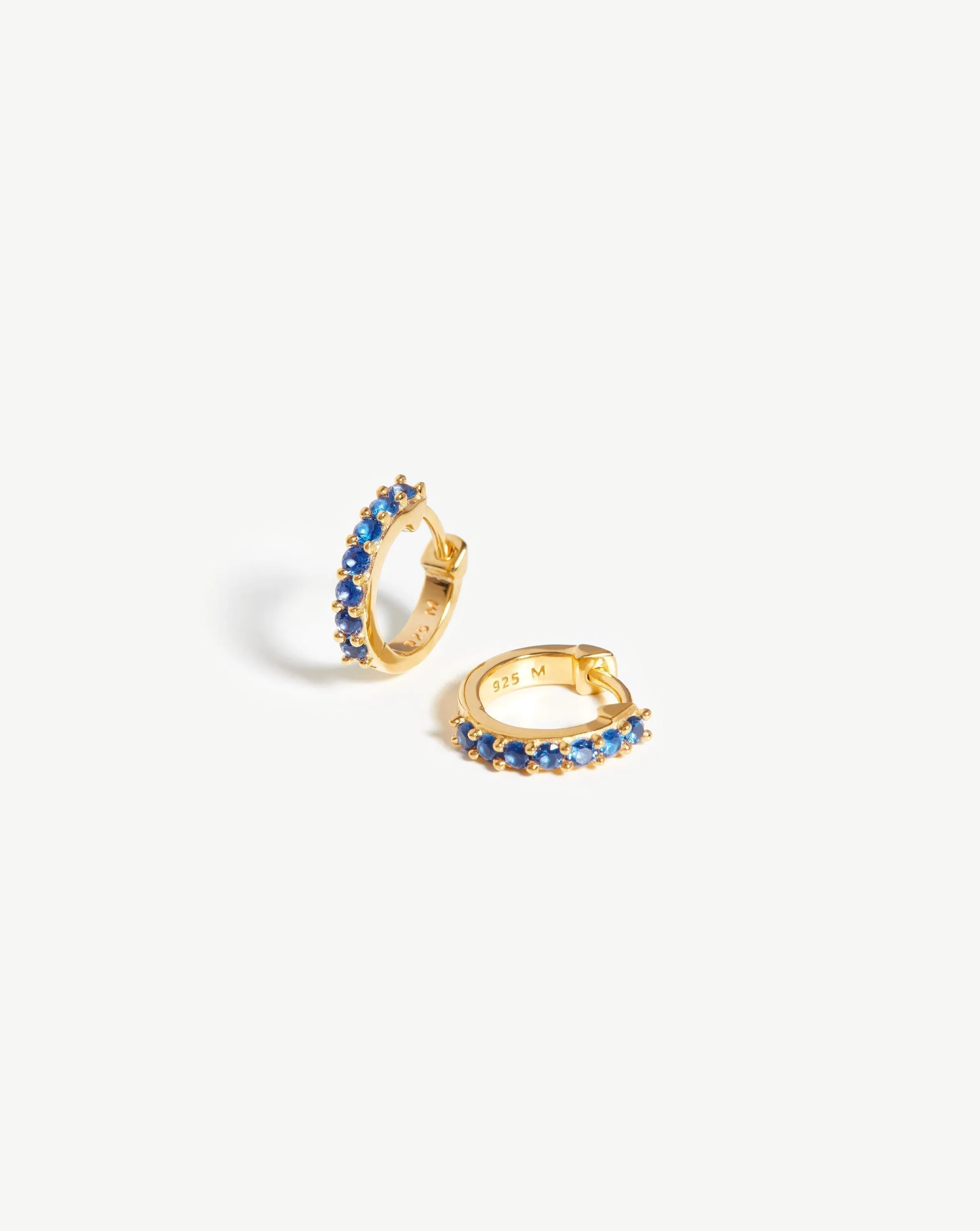 Classic Stone Huggies | 18ct Gold Plated Vermeil/Blue Zirconia