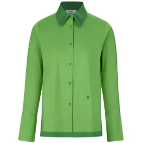 CONTRAST PANELLED SHIRT (GREEN)