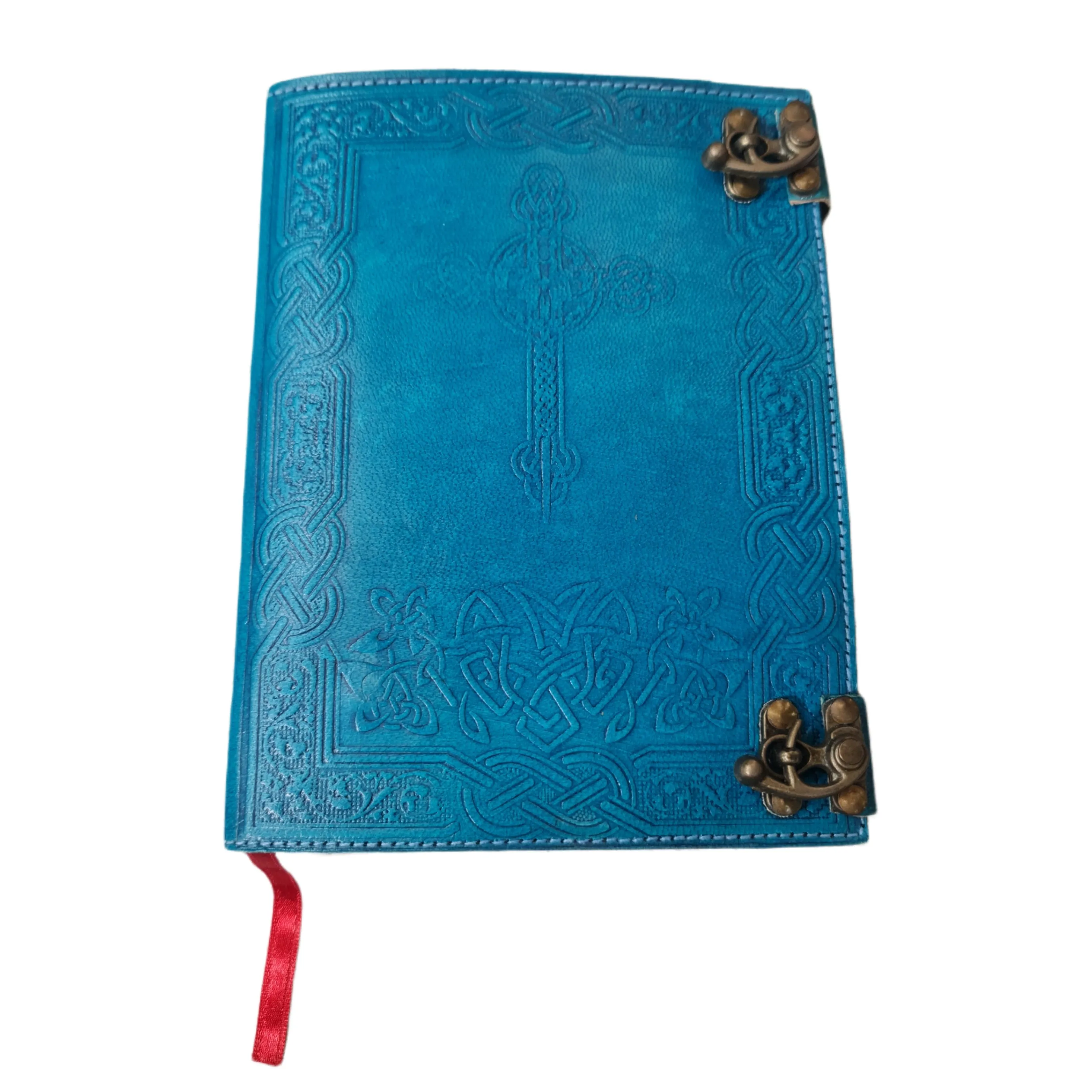 Cross Design Leather Etched Journal