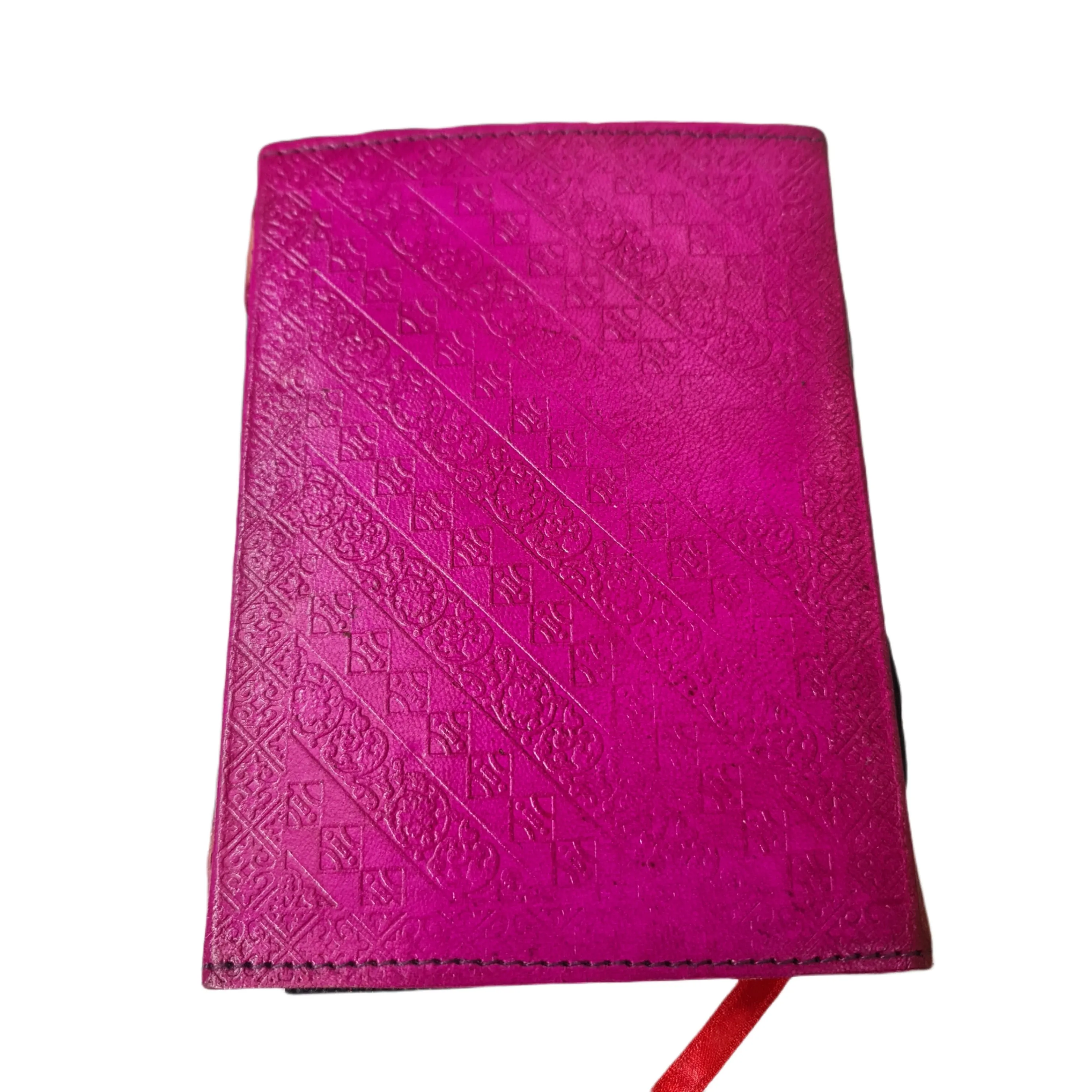 Cross Design Leather Etched Journal