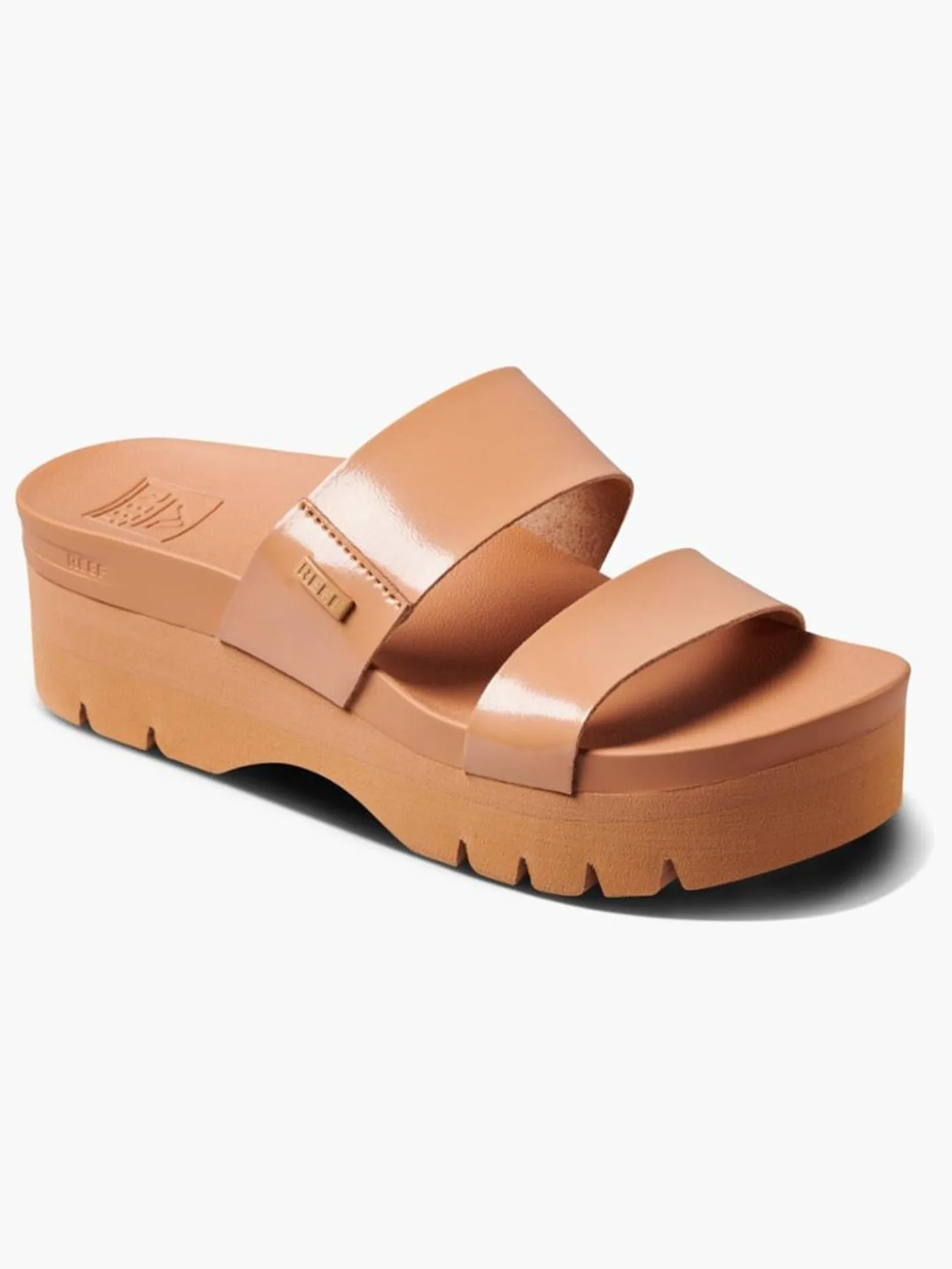 Cushion Vista Higher Natural Patent Sandals