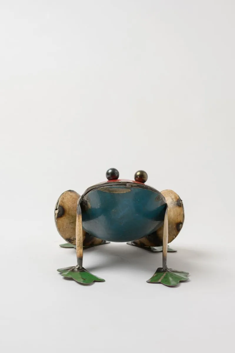 De kulture handcrafted recycled iron small frog decorative collectible figurine showpiece beautify home office holiday décor| ideal for garden balcony terrace decoration, 6.3x4.8x3.9 (LWH) inches