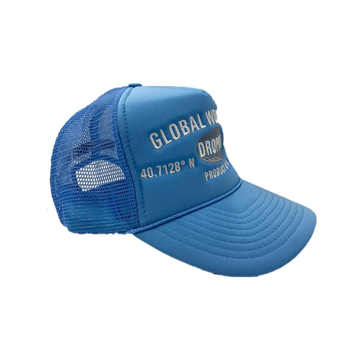 Dropout Global Worldwide Trucker Hat - UNC Baby Blue