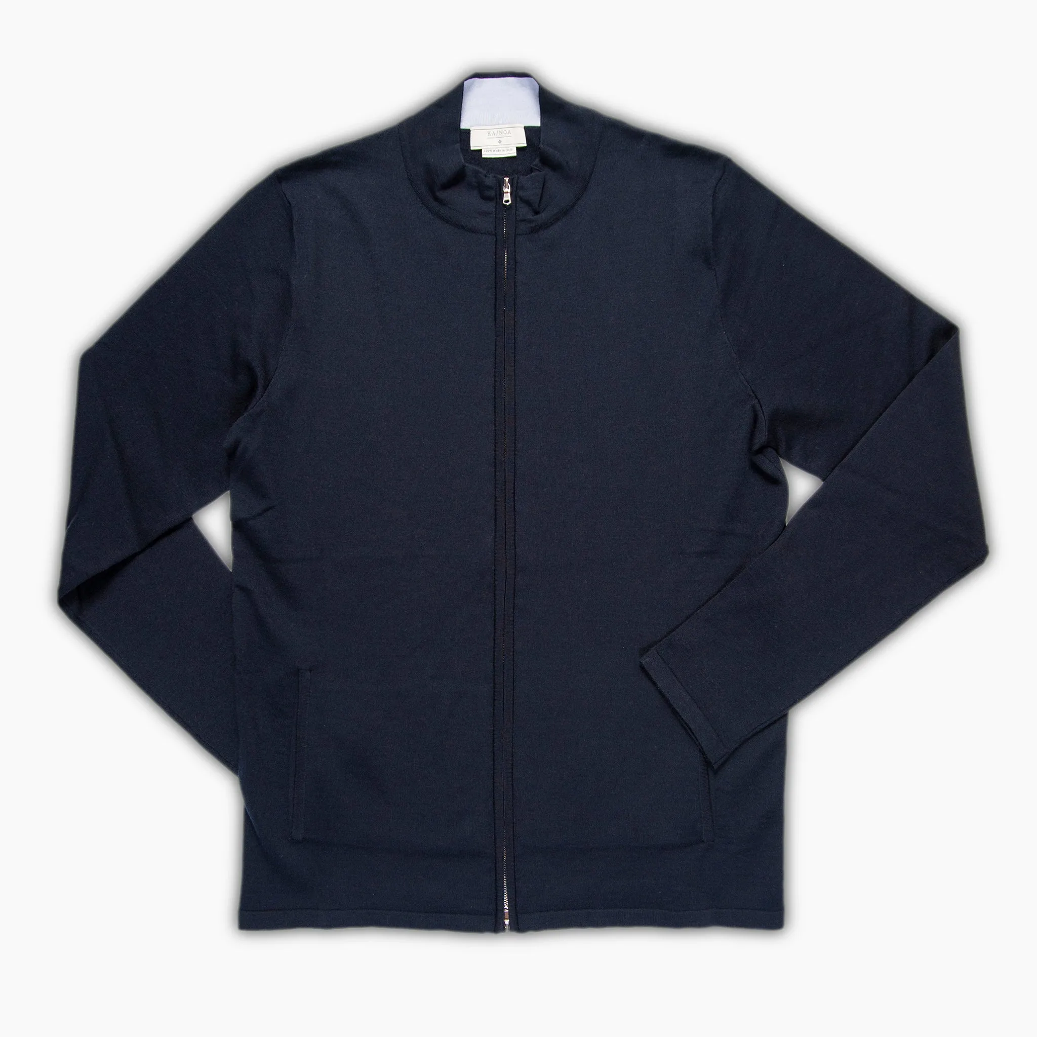 Faust interlock stitching Knitted full zip jumper