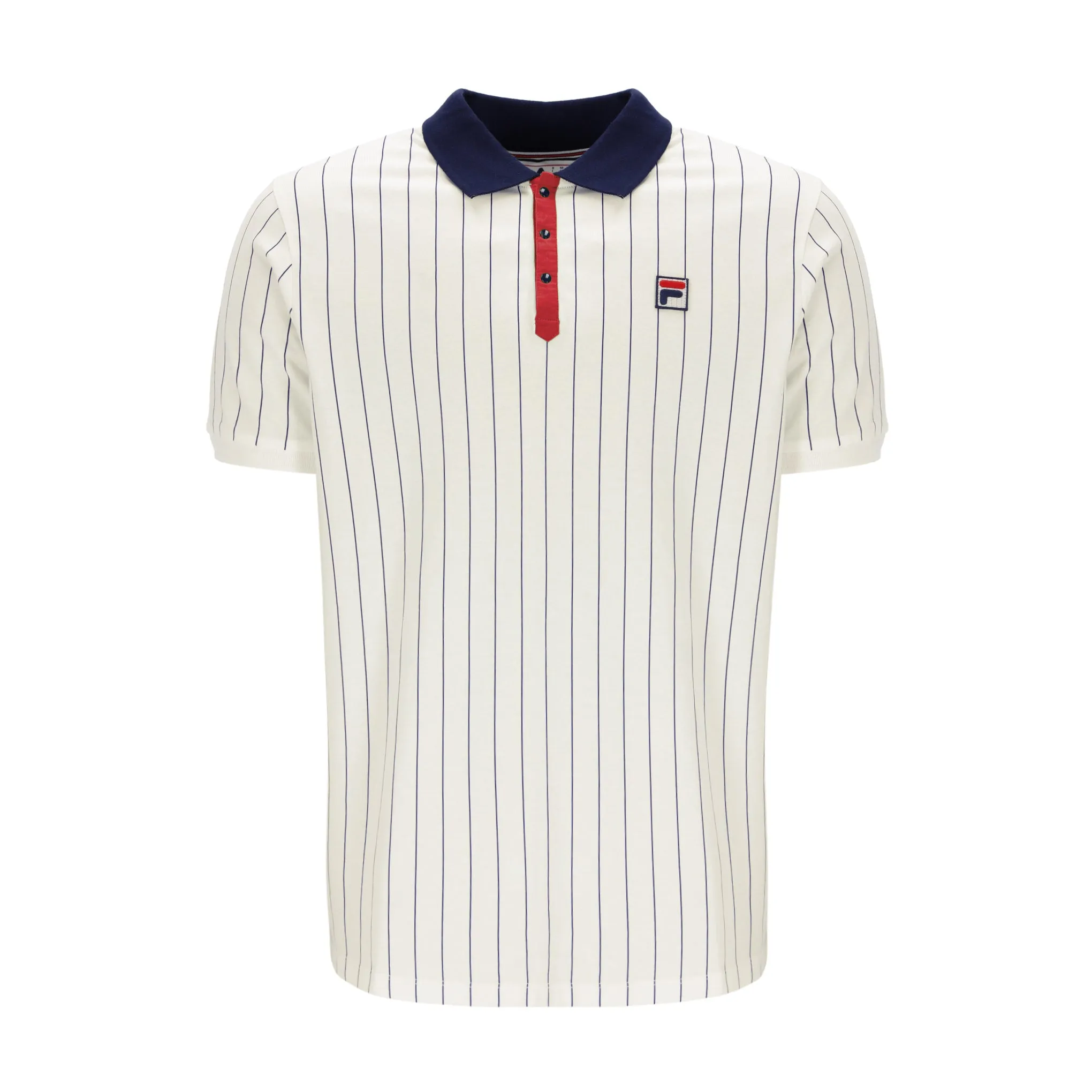 Fila Vintage BB1 Striped Polo Shirt White/Navy