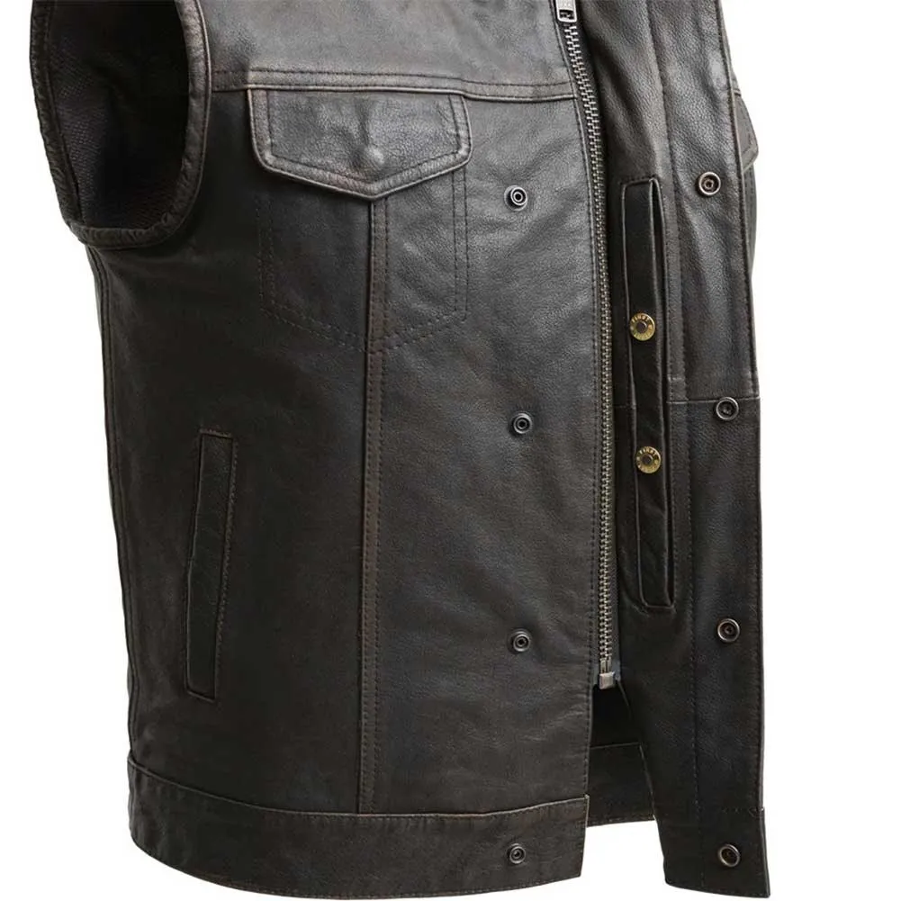 First Mfg Mens Sharp Shooter Concealment Leather Vest