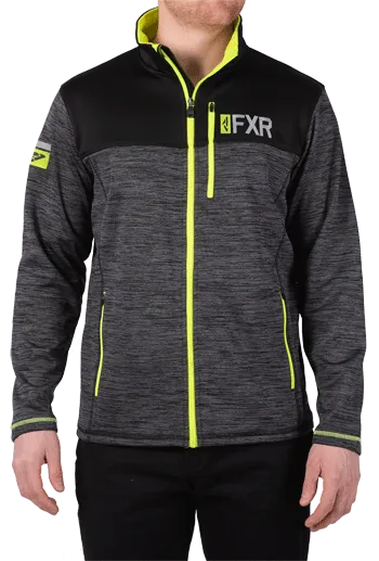 FXR Elevation Tech Zip Fleece Charcoal/HiVis