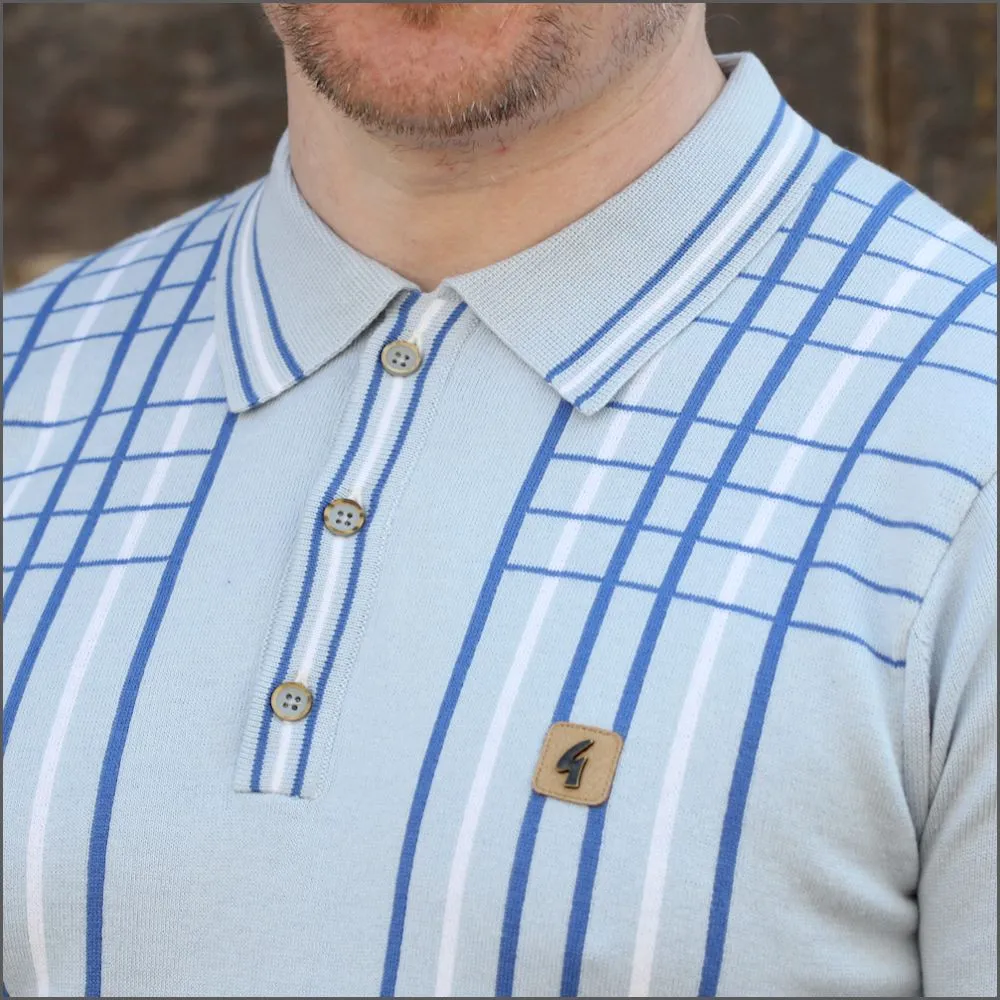 Gabicci Vintage V46M01 Ice Pattern Polo Top::