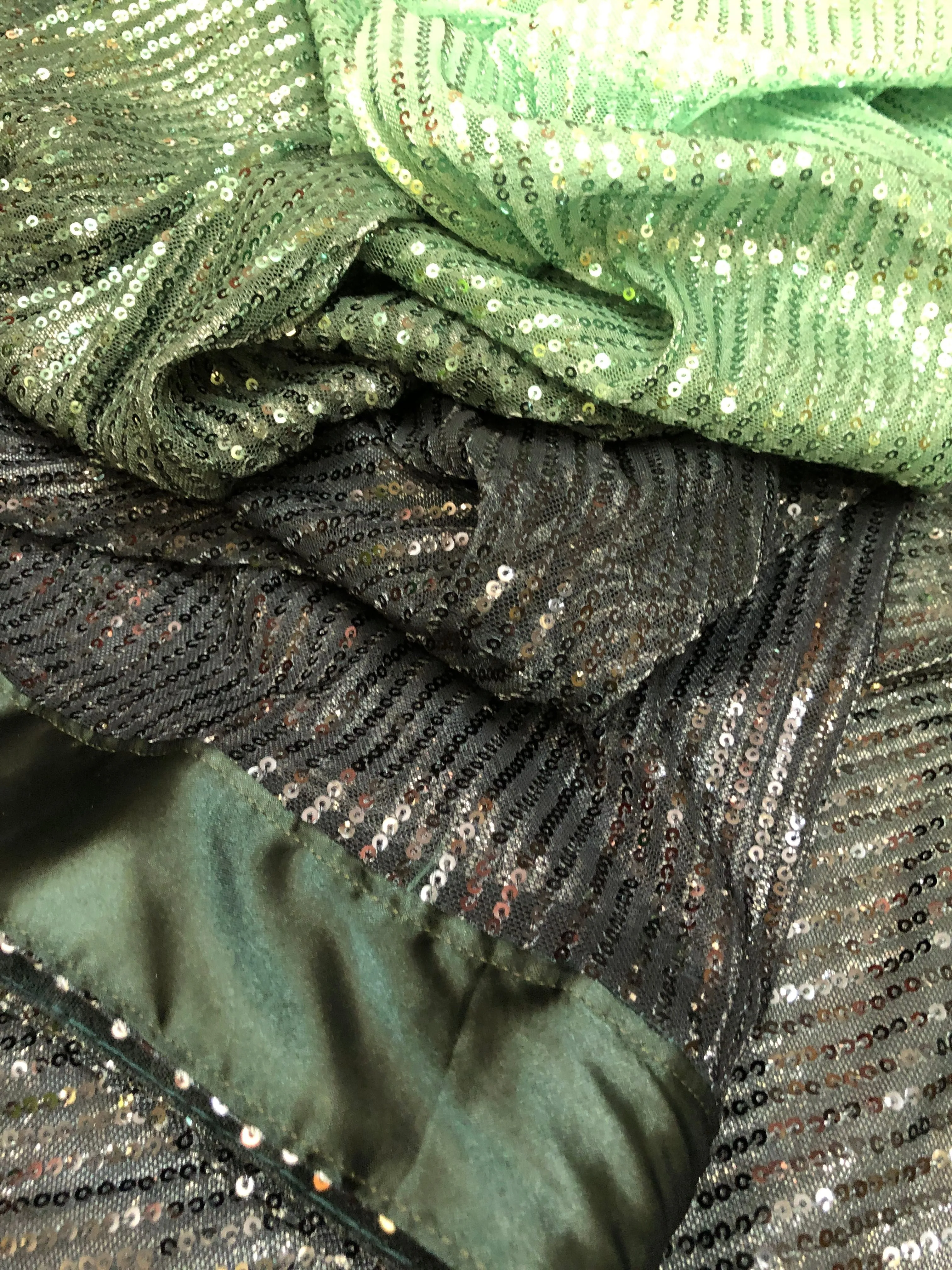 Green and Black Color Two Shade Designer Net Saree with Sequin Work