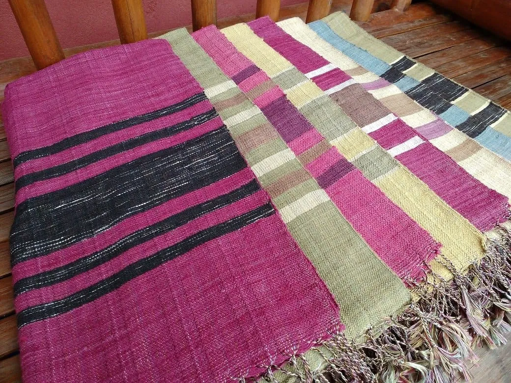 Handwoven Indian Eri Silk Natural Dye Scarf Prism