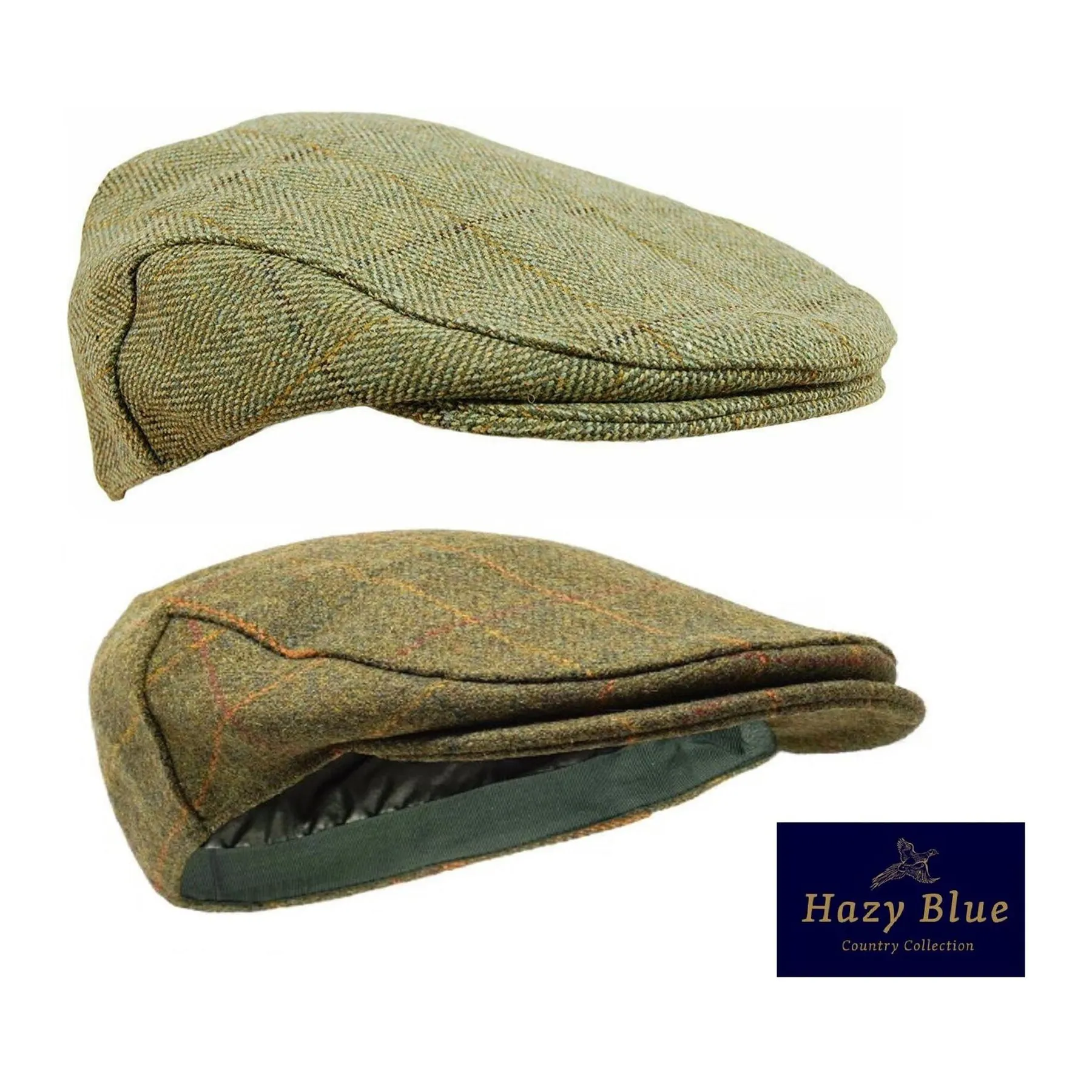 Hazy Blue Traditional Derby Tweed Flat Cap