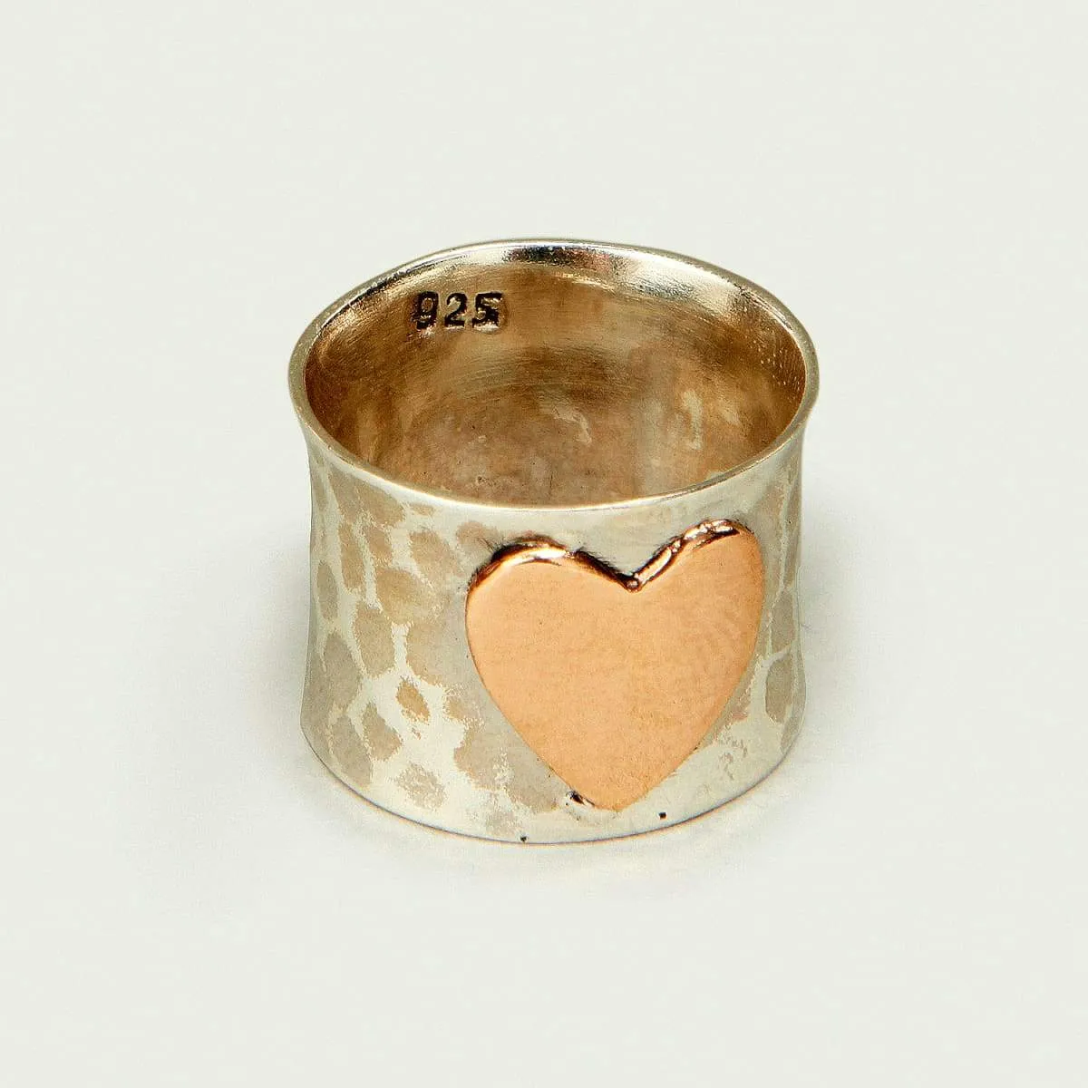 Heart Shape Plain Silver Band Vintage Ring