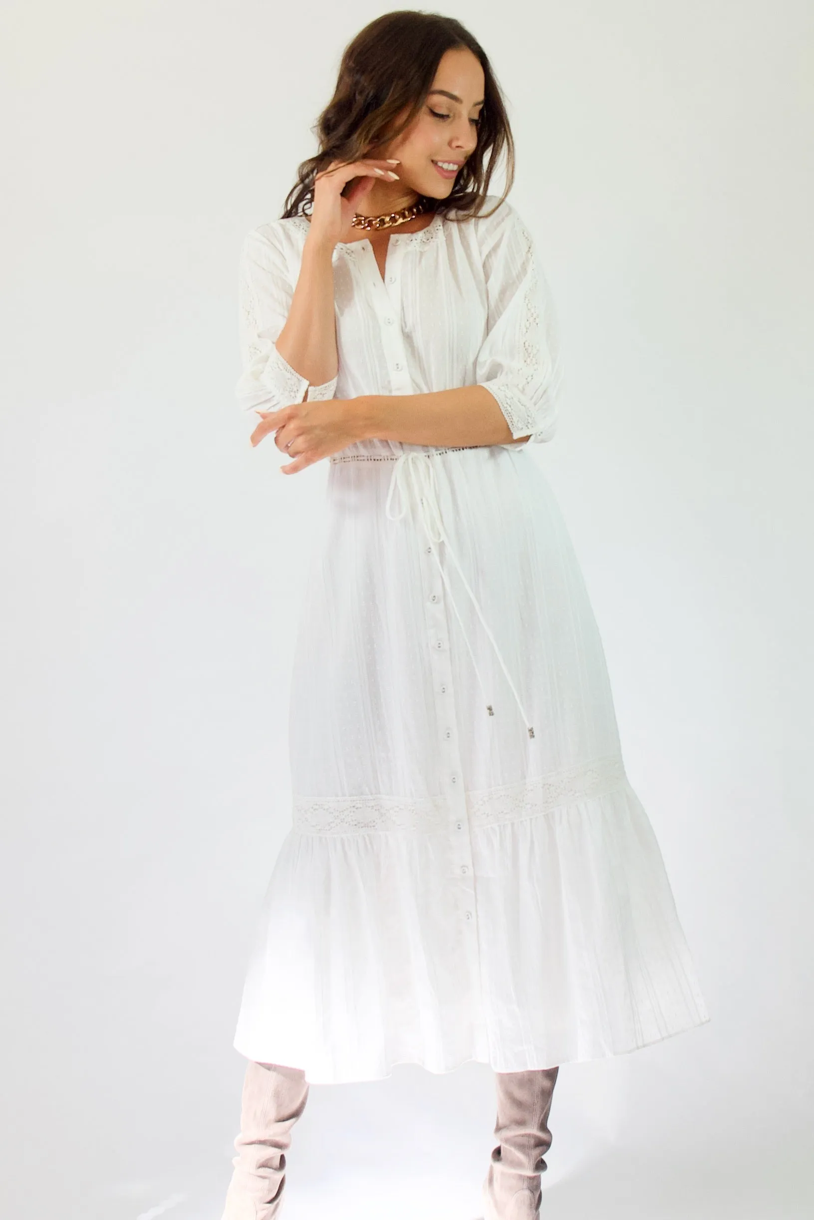 Indra Dress- White lace