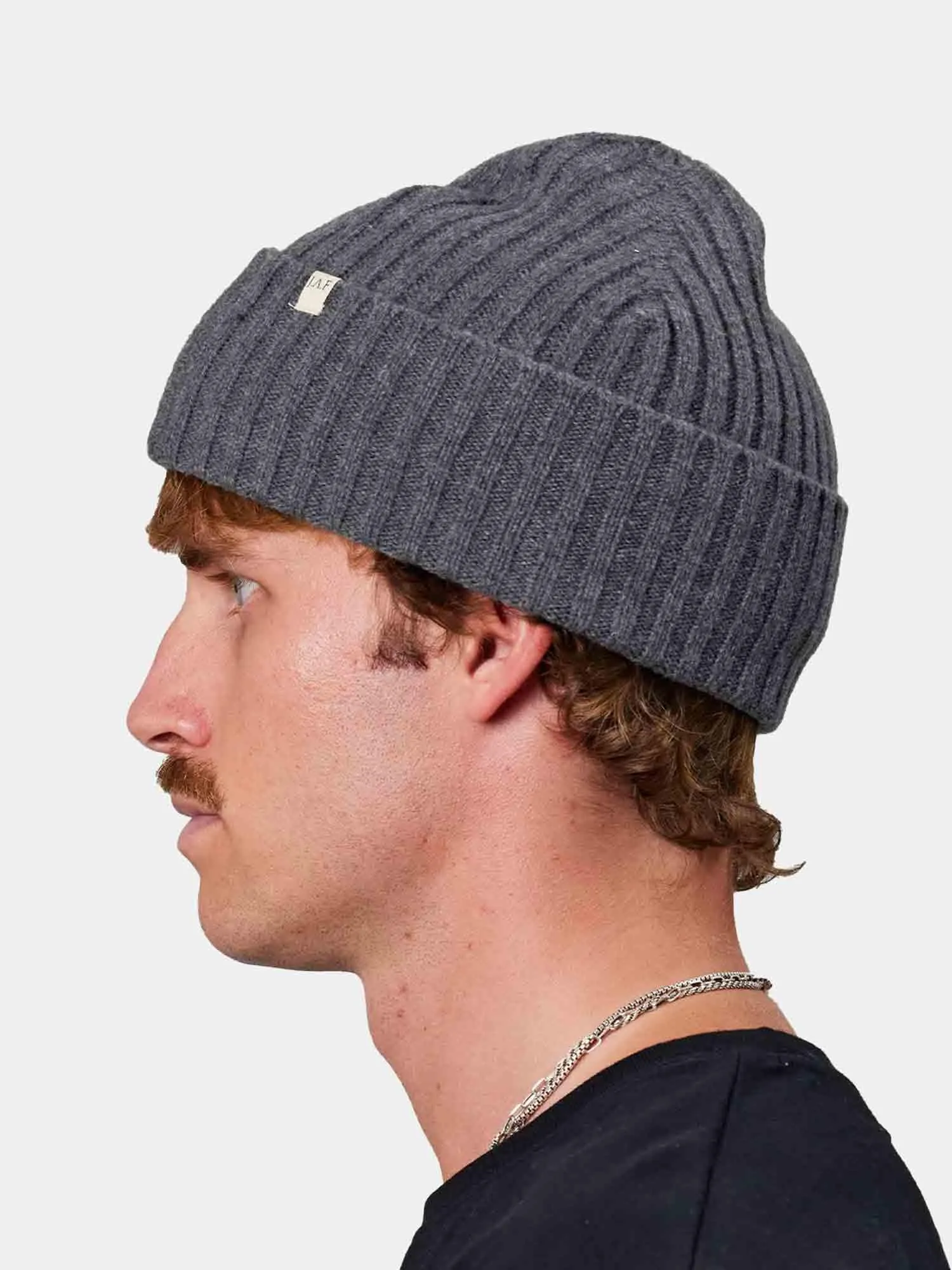 Just Another Fisherman Skipper Merino Beanie - Ash