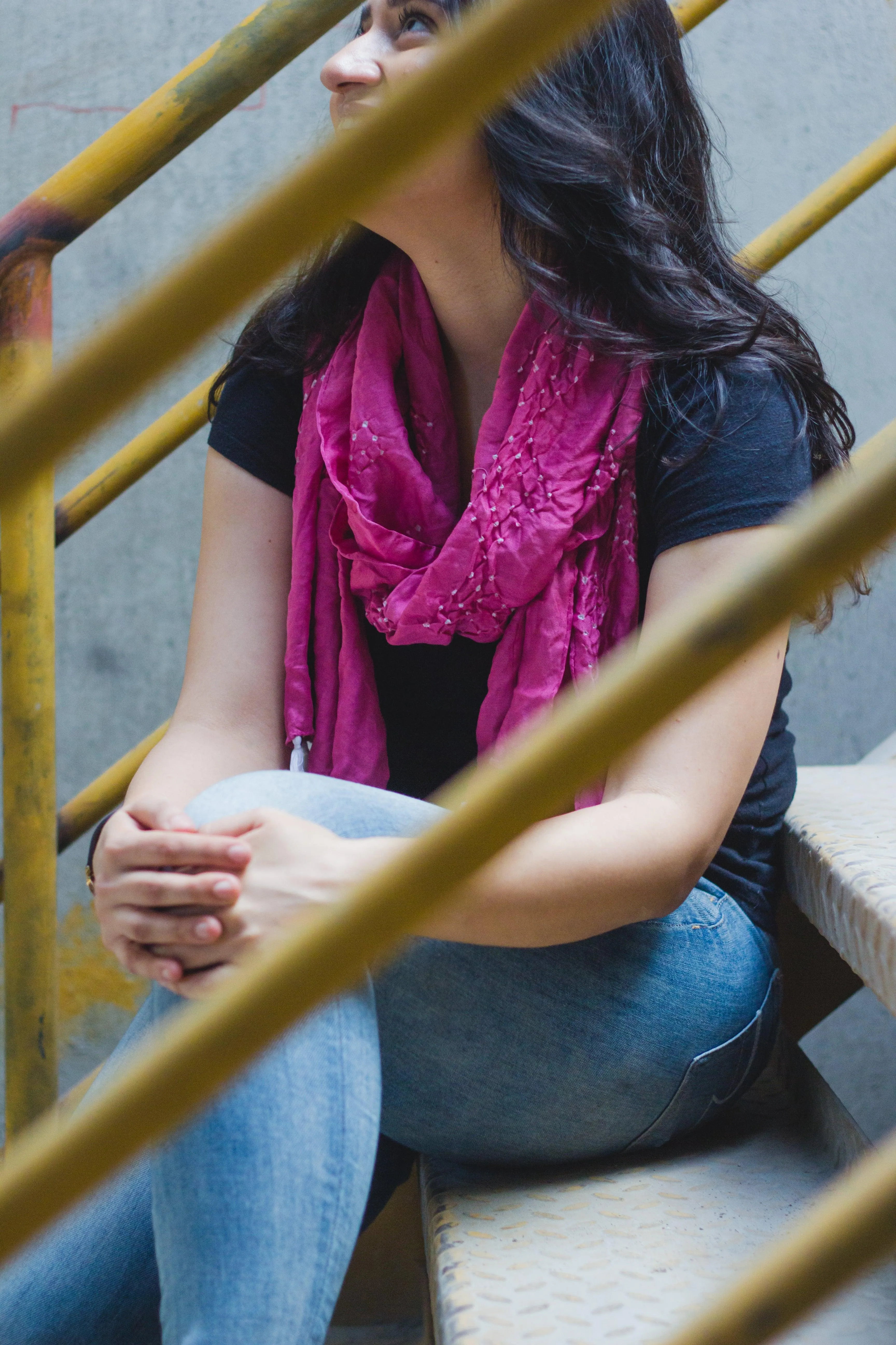 Kaisori Kutch Gajji pink stole