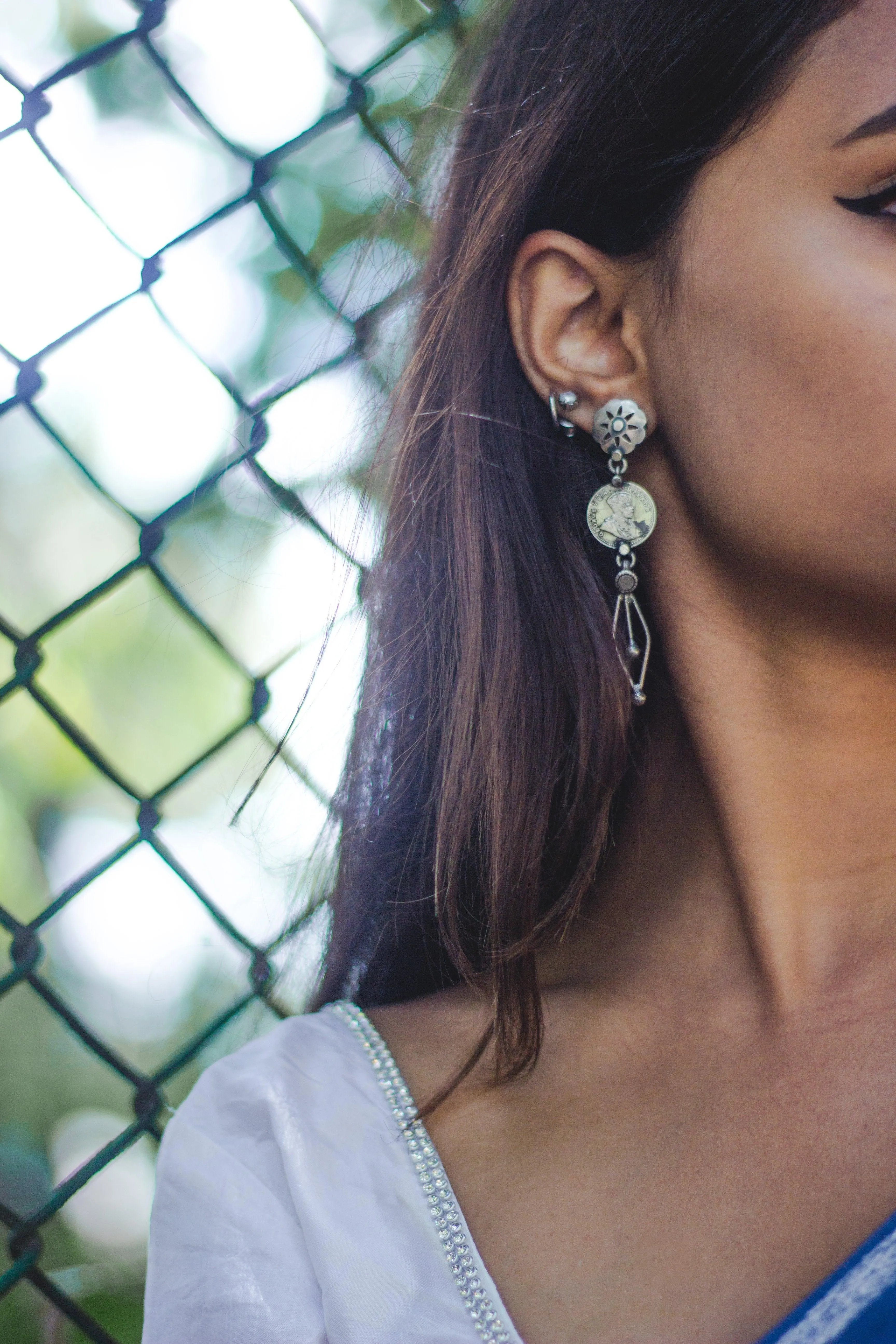 Kaisori Toda Silver - Leaf drop earrings