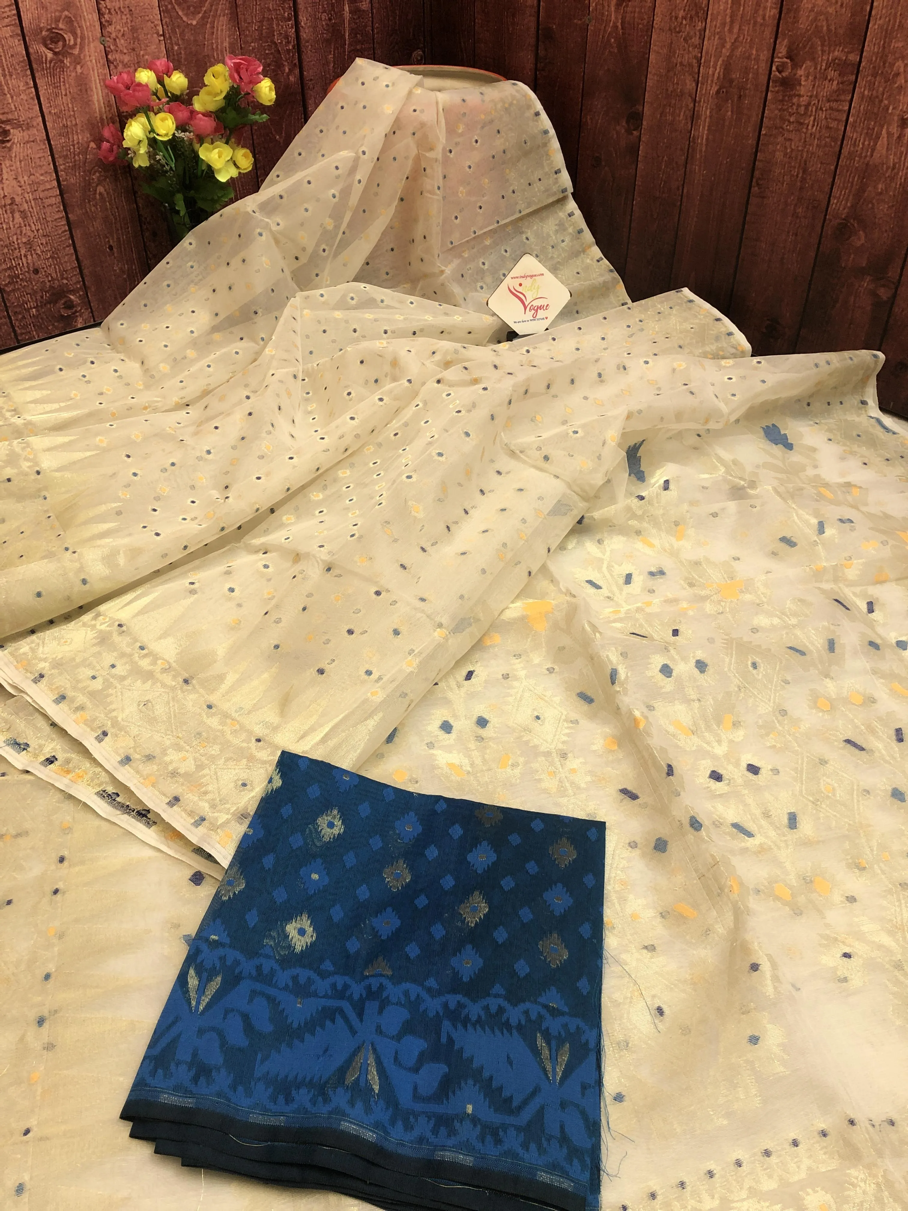 Light Biscotti Color Jamdani Saree