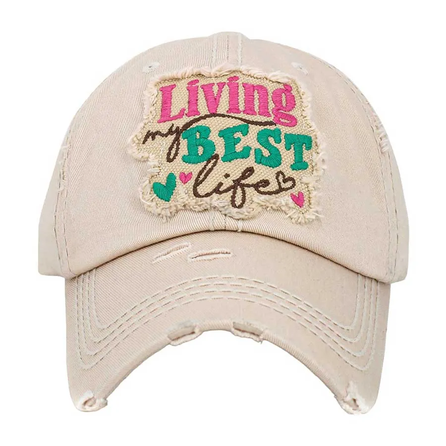 Living My Best Life Message Vintage Baseball Cap