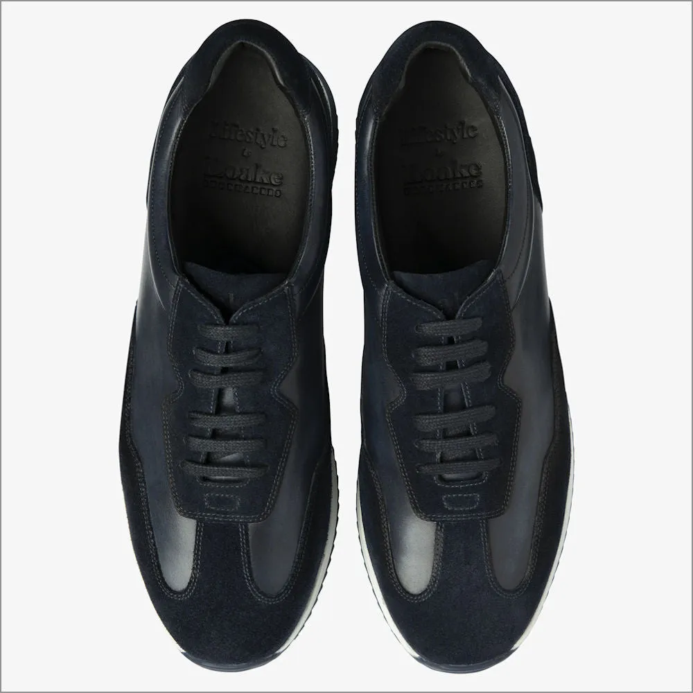 Loake Linford Navy Leather and Suede Trainer*