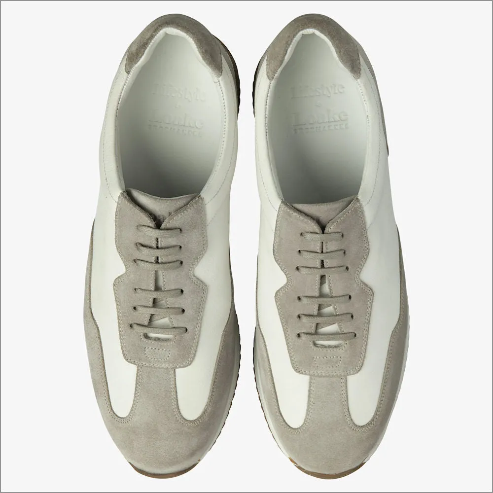 Loake Linford White and Grey Suede Trainer*