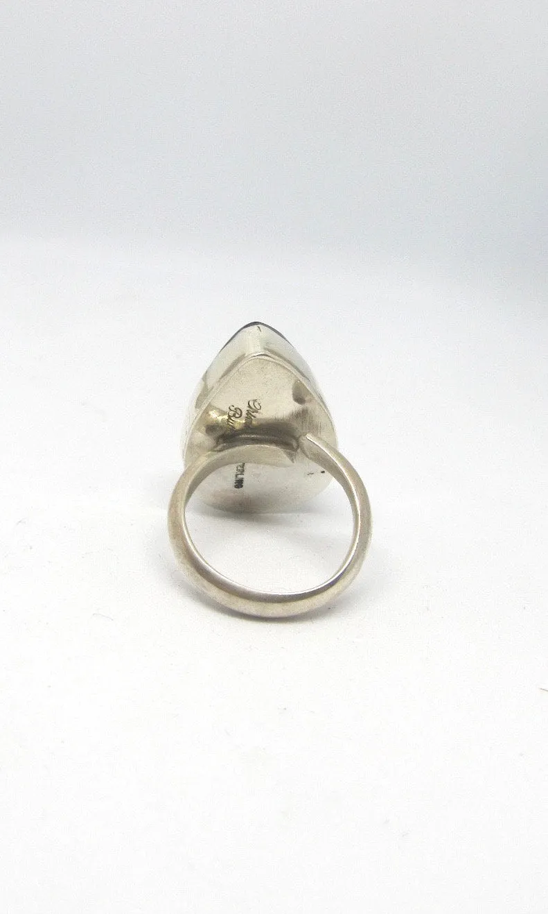 MAGICAL POWERS Chimney Butte Large Teardrop Labradorite Sterling Silver Ring, Size 8 1/4