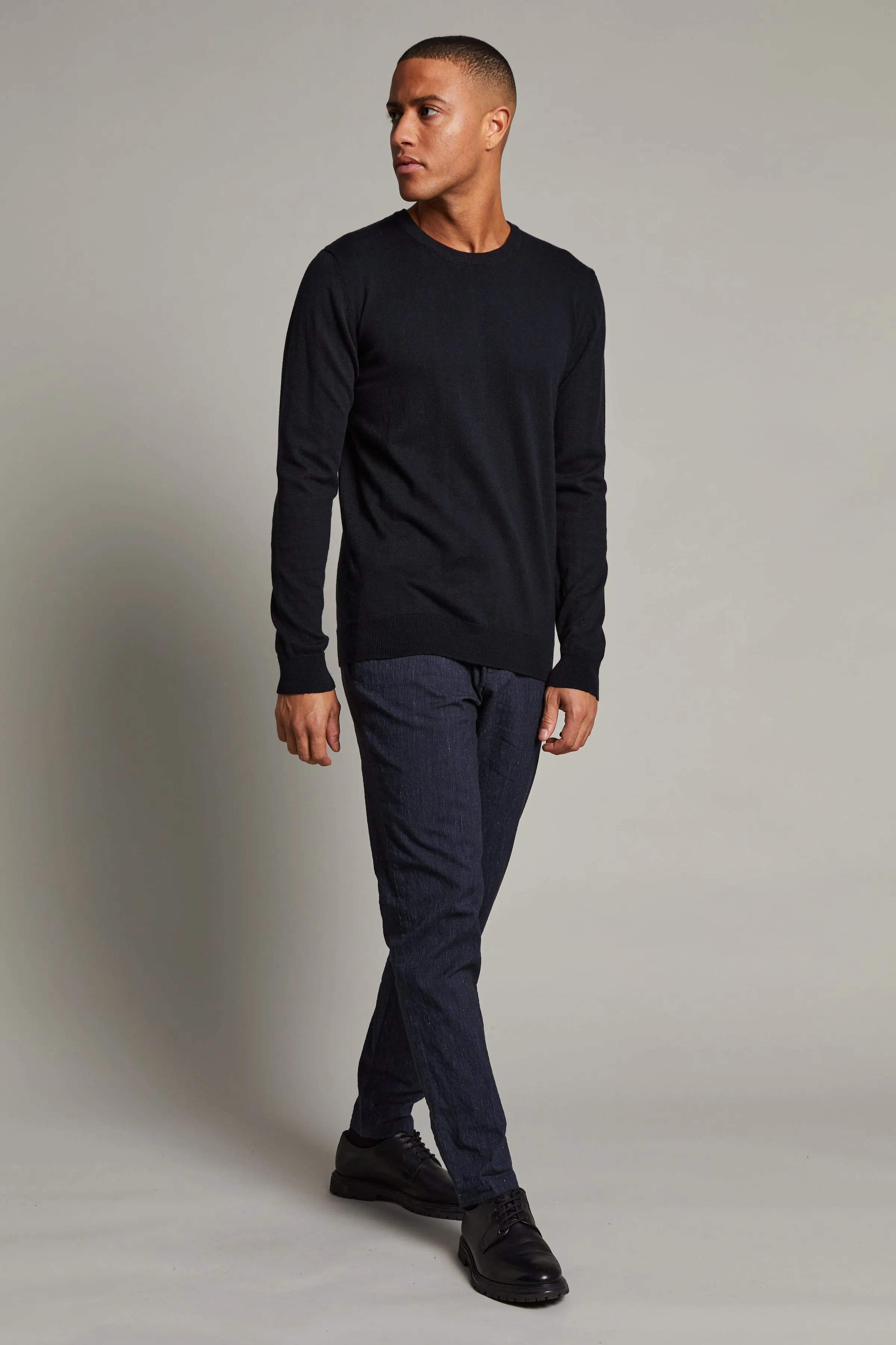 Matinique Leon Cotton/Cashmere Crew Knit/Navy - New SS22