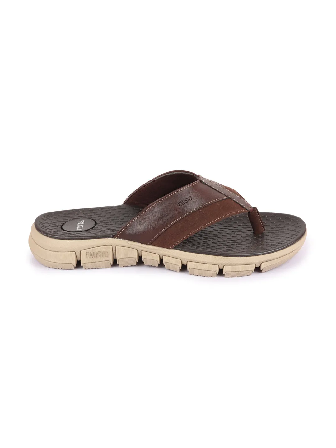 Men Brown Casual Flexible Phylon Sole Slippers