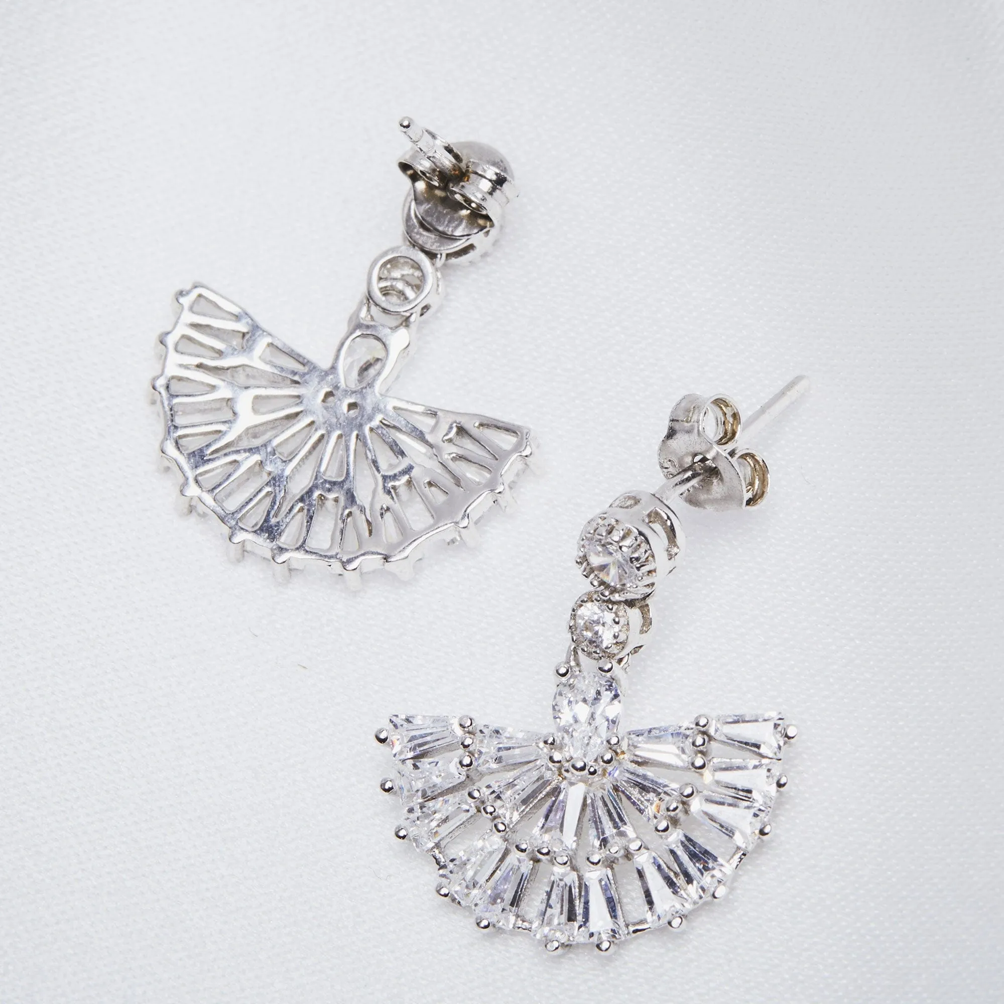 Mini Crystal Fan Drop Earring