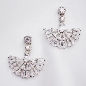 Mini Crystal Fan Drop Earring